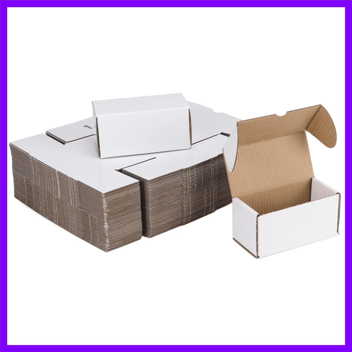 4.6×2.2×2.2 White Shipping Boxes Set of 100, Corrugated Cardboard Mailer Boxe…