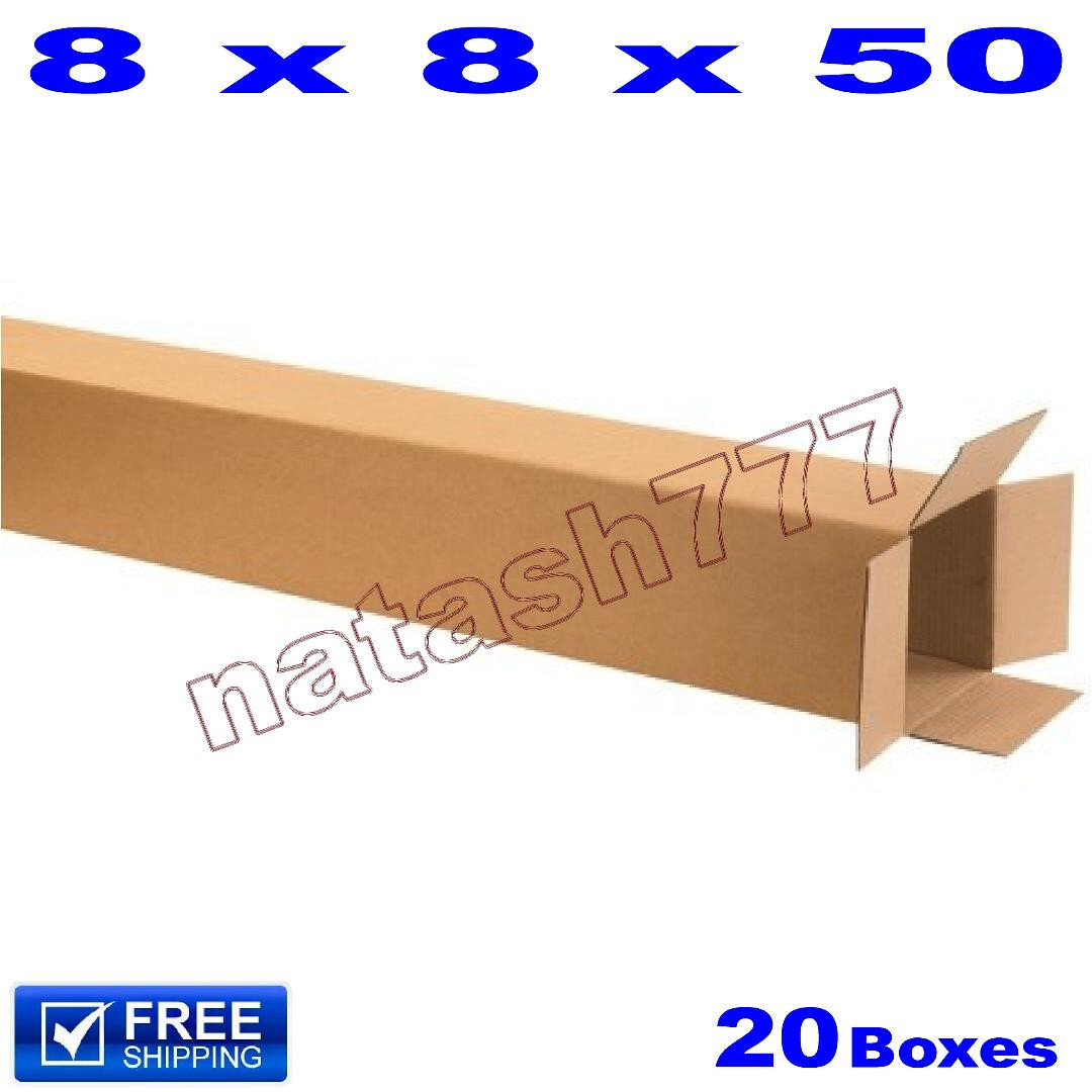 20 – 8x8x50 Cardboard Boxes 32-ECT Mailing Packing Shipping Corrugated Carton