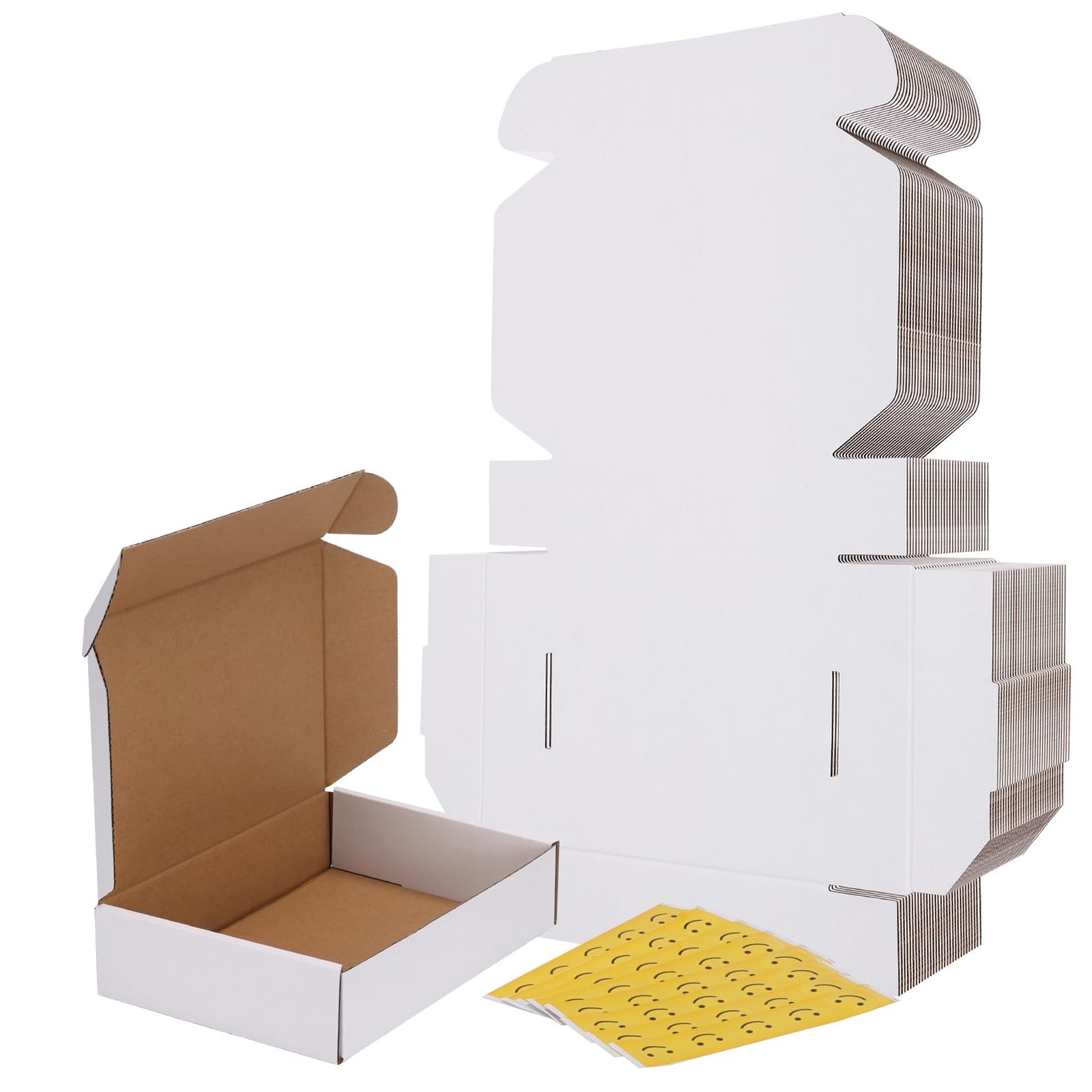 30 Pack 9x6x2 Shipping Boxes, White Corrugated Cardboard Mailer Box for Packi…