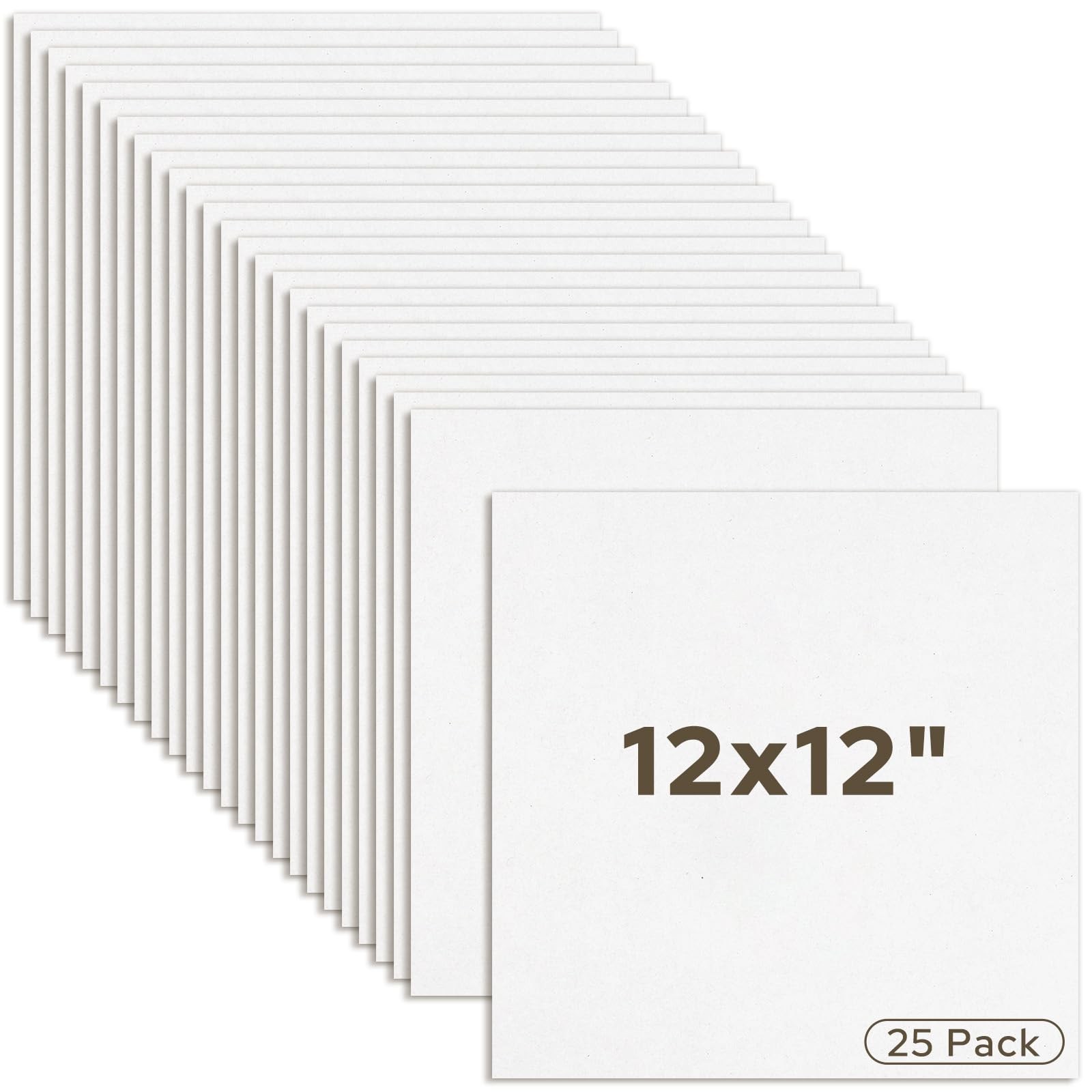 Mat Board Center, 25 pack 12×12 Corrugated Cardboard sheet, 1/8 inch thick, F