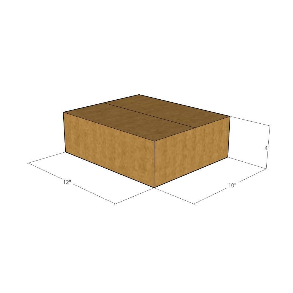 200 12x10x4 Kraft Brown Corrugated Shipping Boxes 32 ECT Single-Wall New