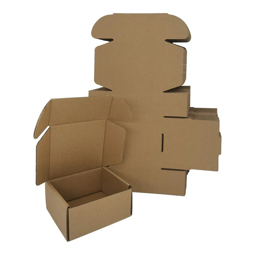 50 Pack Small 4x4x2” Shipping Boxes, Brown Corrugated Cardboard Mailers for …