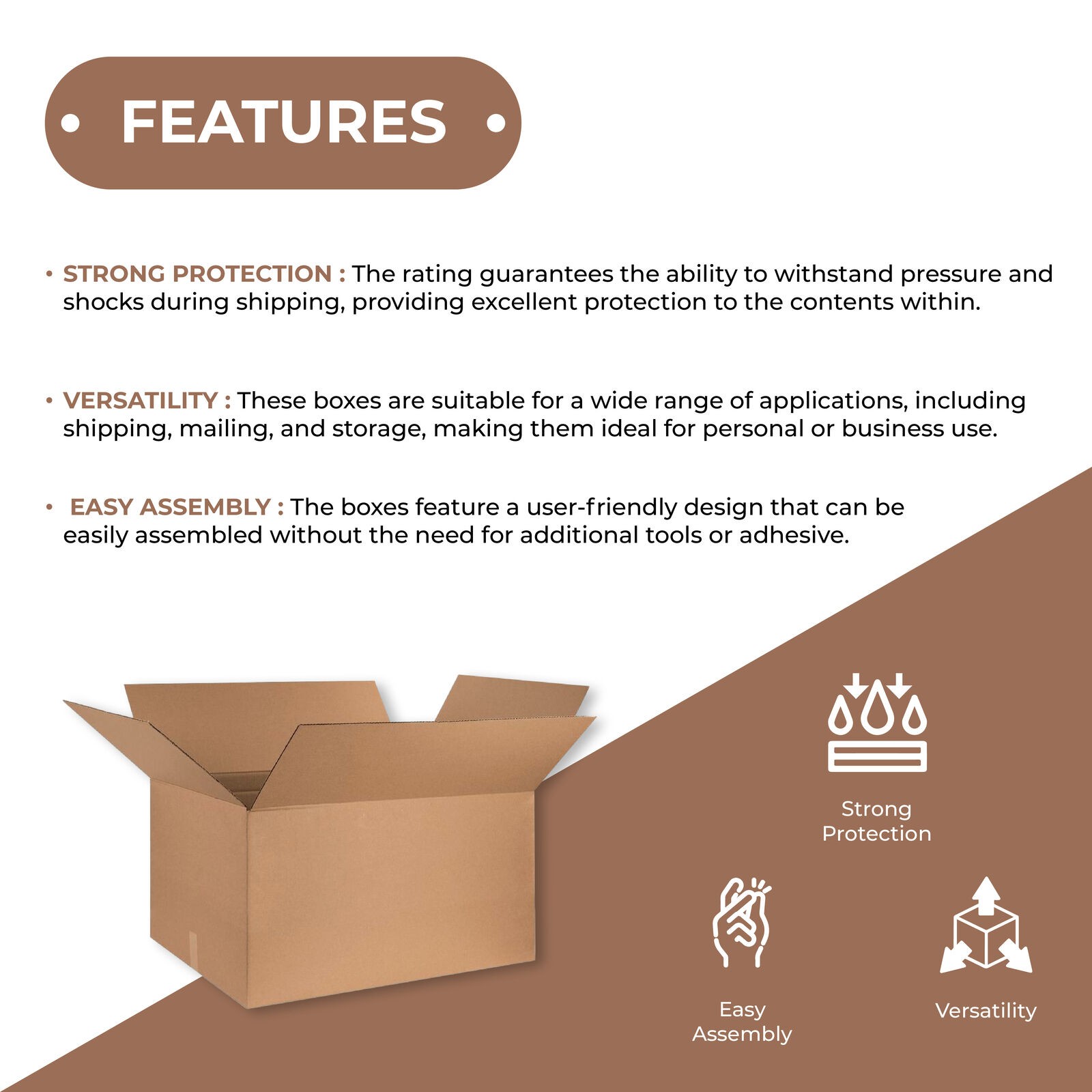 9 x 9 x 8″ Kraft Corrugated Shipping Packing Boxes 25/Case
