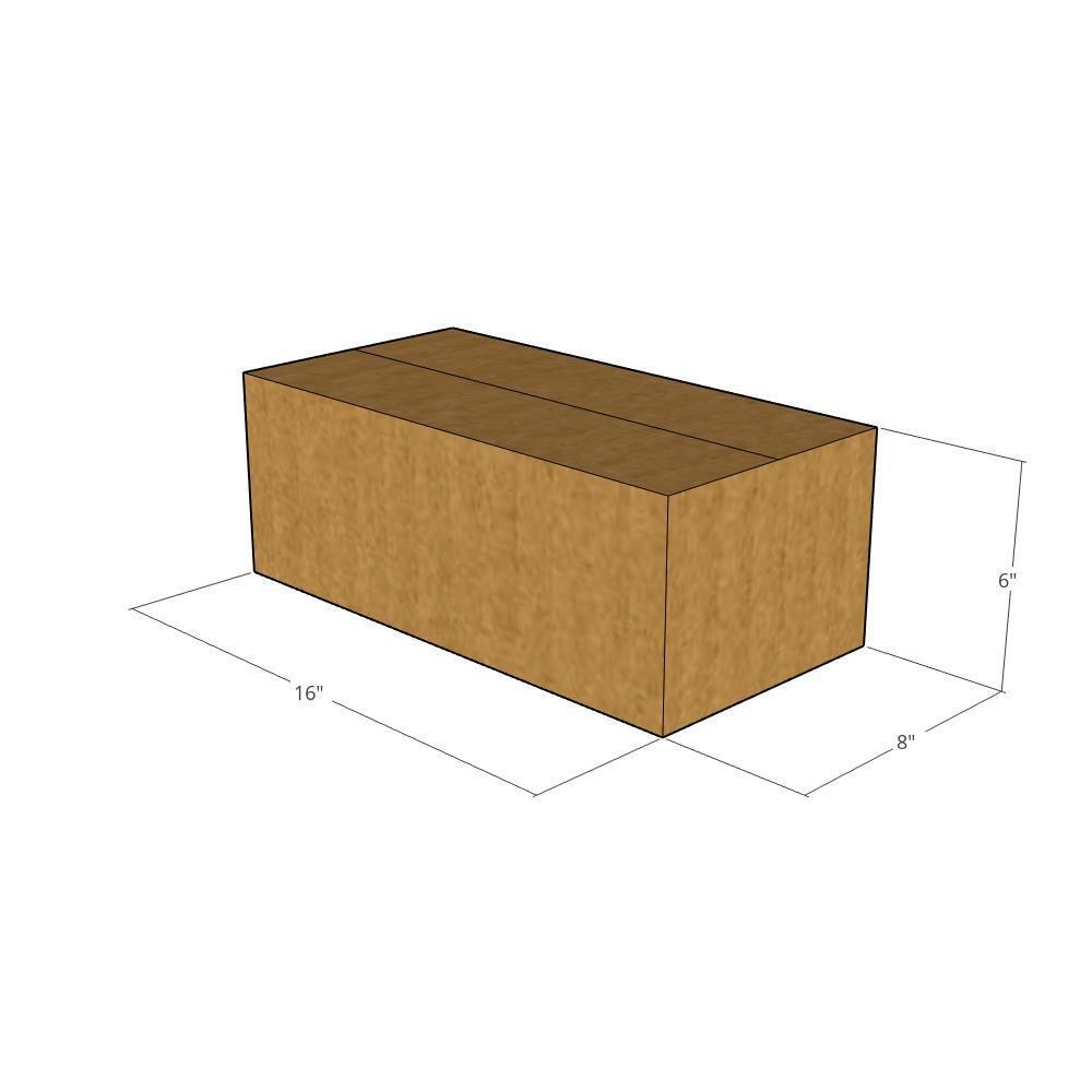 15 16x8x6 Kraft Brown Corrugated Shipping Boxes 32 ECT Single-Wall New