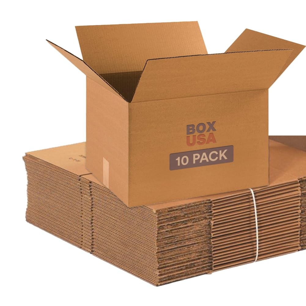 BOX USA Moving Boxes Medium 18″L x 14″W x 12″H 10-Pack | Corrugated Cardboard Bo