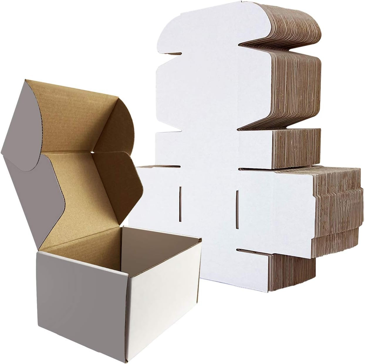 White Corrugated Small Shipping Boxes 6x4x3, 25-Pack