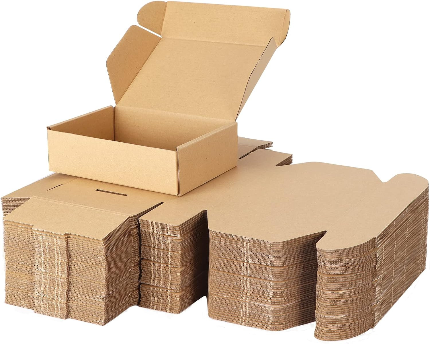 50 Pack 7x5x2In Shipping Boxes Brown Tab Lock Mailer Cardboard Small
