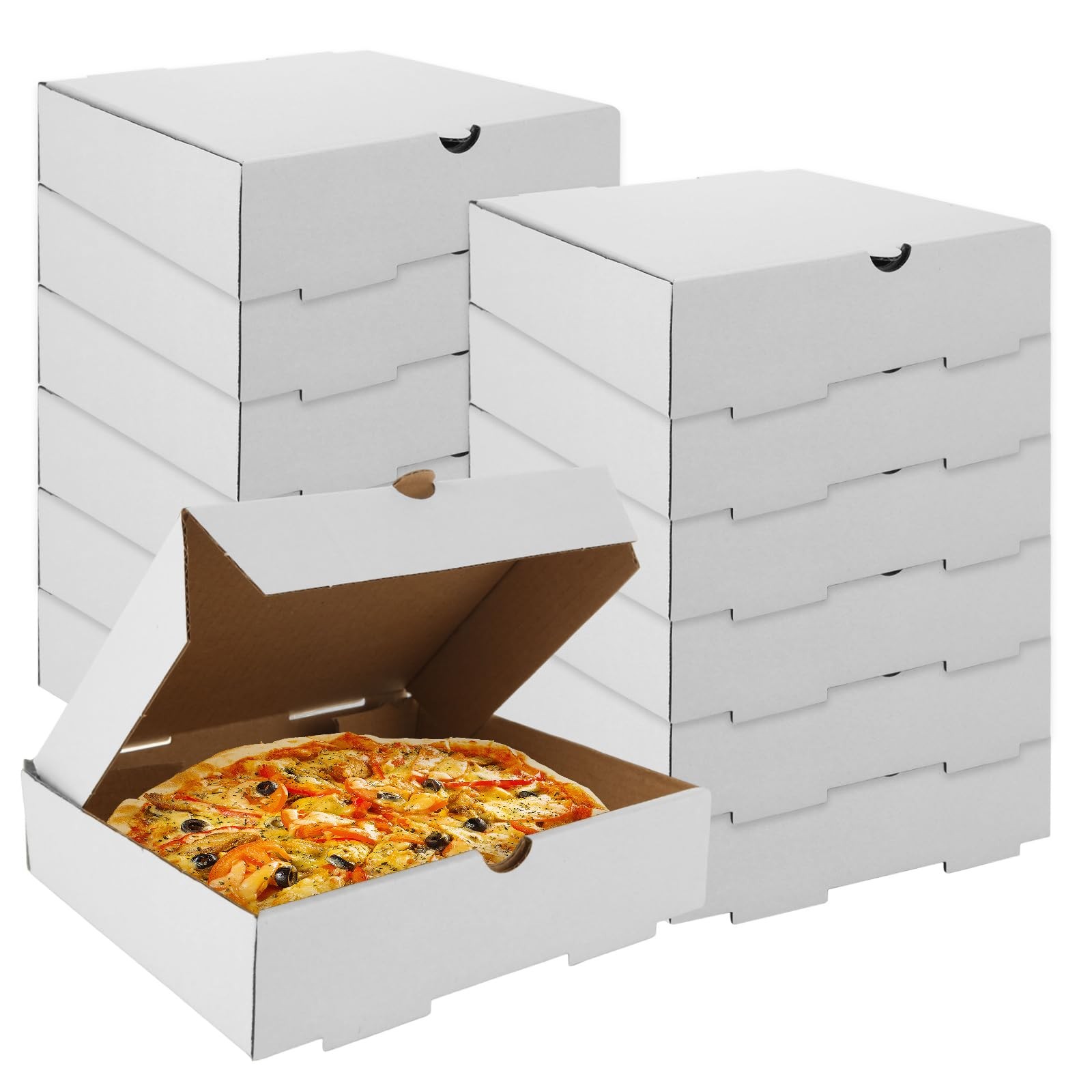 50 Pack Pizza Boxes 6 x 6 Small Pizza Boxes Bulk Corrugated Cardboard Boxes T…