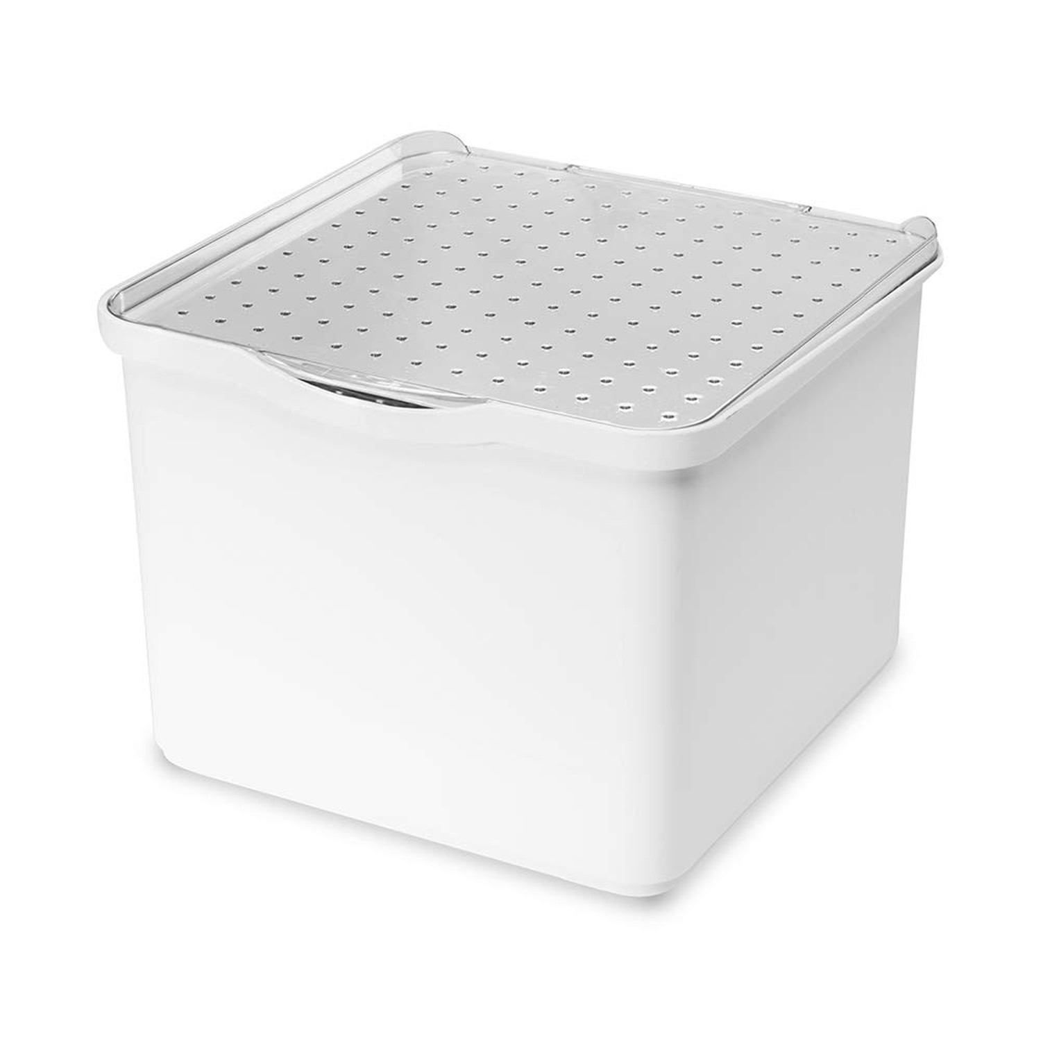 madesmart Small Stacking Lid Bin – White | STACK COLLECTION | Attached Clear …