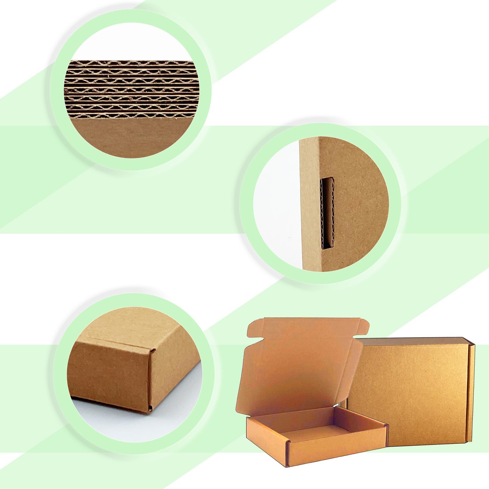 ​​​5x4x1 inch Small Boxes 50 Pack, Brown Kraft Corrugated Cardboard Mailer Bo…