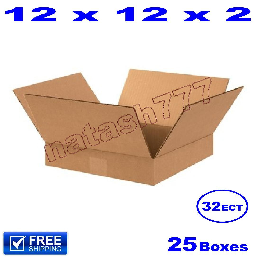25 – 12x12x2 Cardboard Boxes 32-ECT Mailing Packing Shipping Corrugated Carton