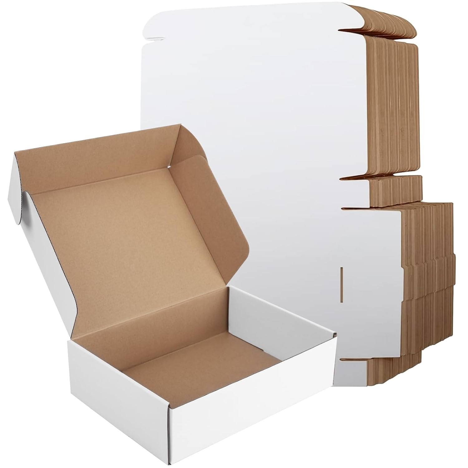 9x6x2 Inch White Corrugated Cardboard Shipping Boxes Set of 50 Mailer White