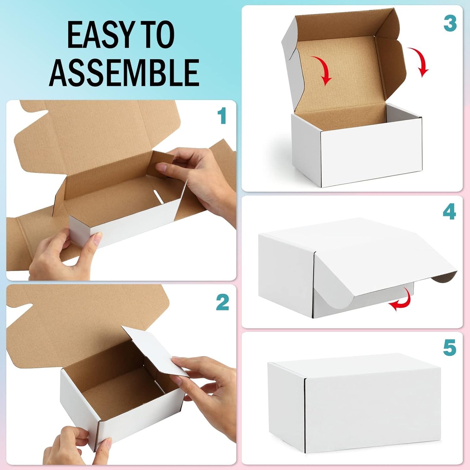 Shipping Boxes 7X5X2 Inches White Small Mailing Boxes 25 Pack Cardboard