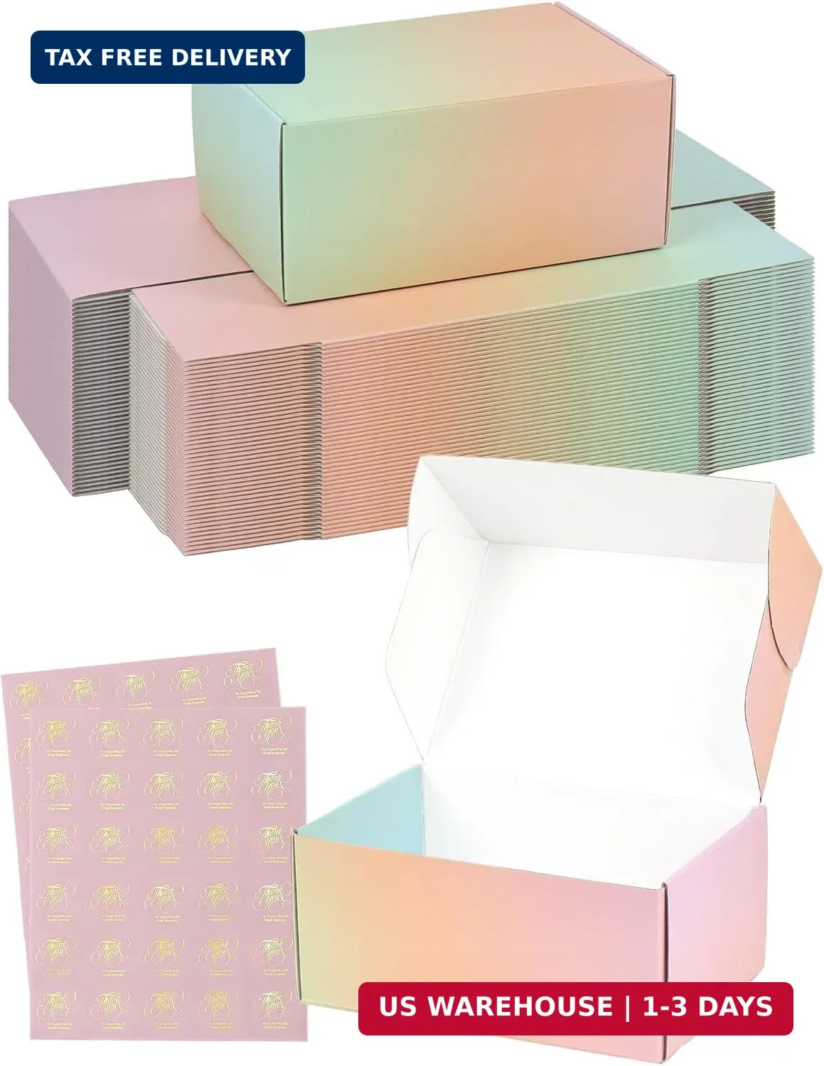 9x6x4 Inch Colored Shipping Boxes, 30 Pack Corrugated Cardboard Box, Mailer Pack