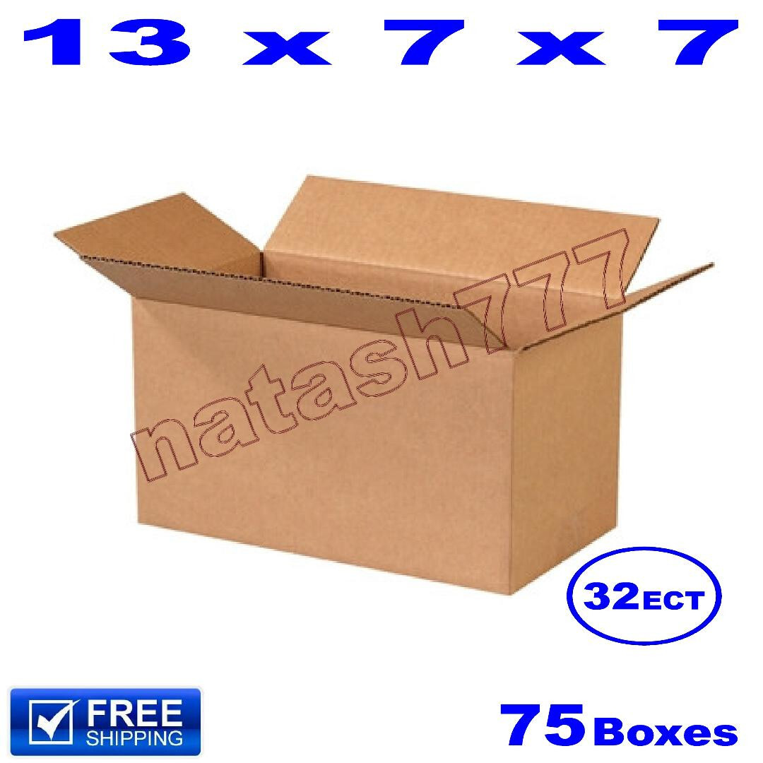 75 – 13x7x7 Cardboard Boxes 32-ECT Mailing Packing Shipping Corrugated Carton