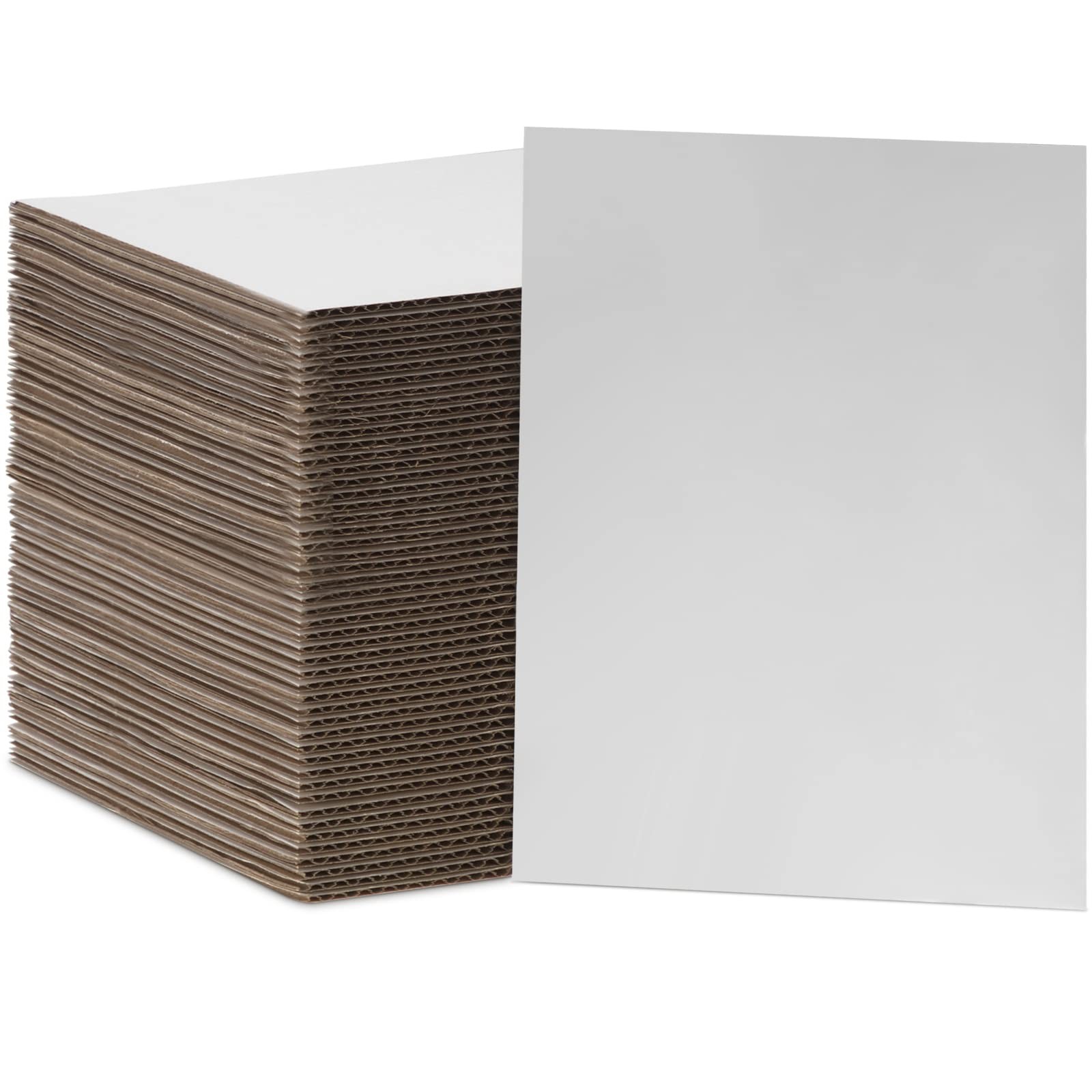 Henoyso 100 Pcs 5×7 Inch White Corrugated Cardboard Sheets – 2 mm Flat Cardbo…