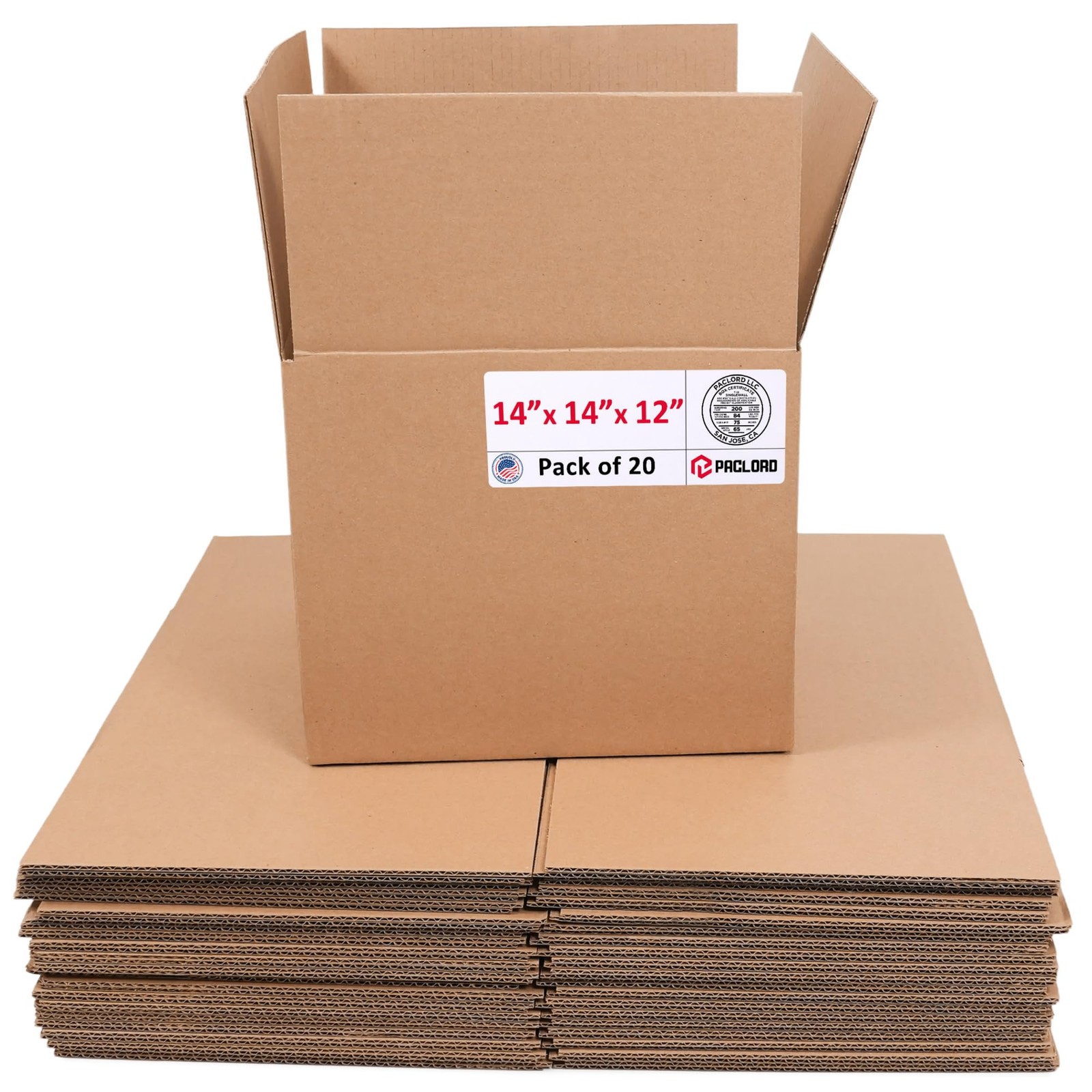 Medium Moving Cardboard Boxes 14″L x 14″W x 12″H (Pack of 20) – USA-Made Pack…