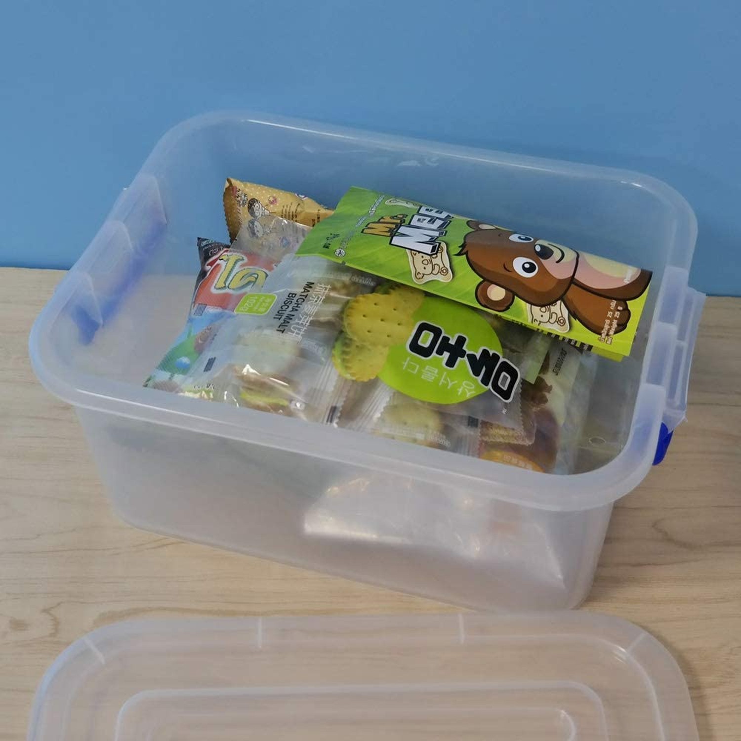 2-pack 8 Liters Storage Containers with lids, Plastic Latching Storage Boxes