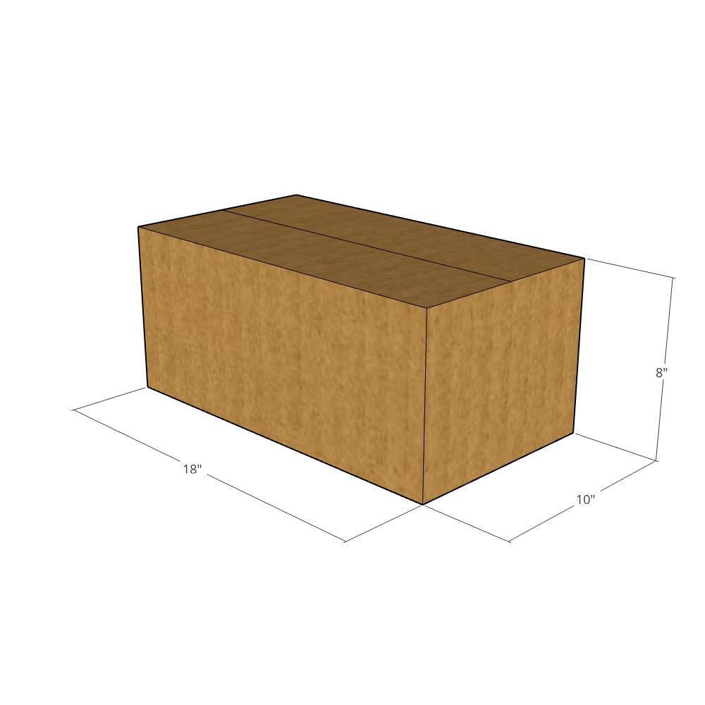 50 18x10x8 Kraft Brown Corrugated Shipping Boxes 32 ECT Single-Wall New