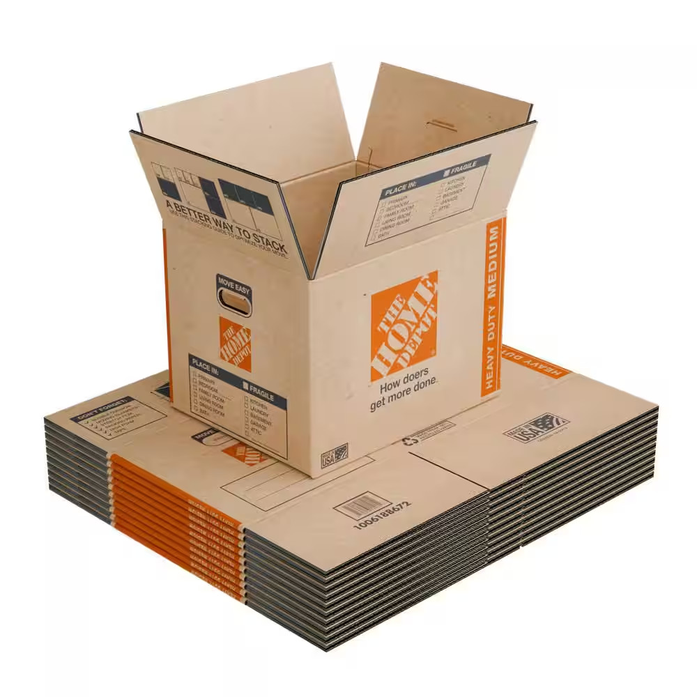 20 In. L X 16 In. W X 15 In. D Heavy-Duty Medium Moving Shipping and Packing Box