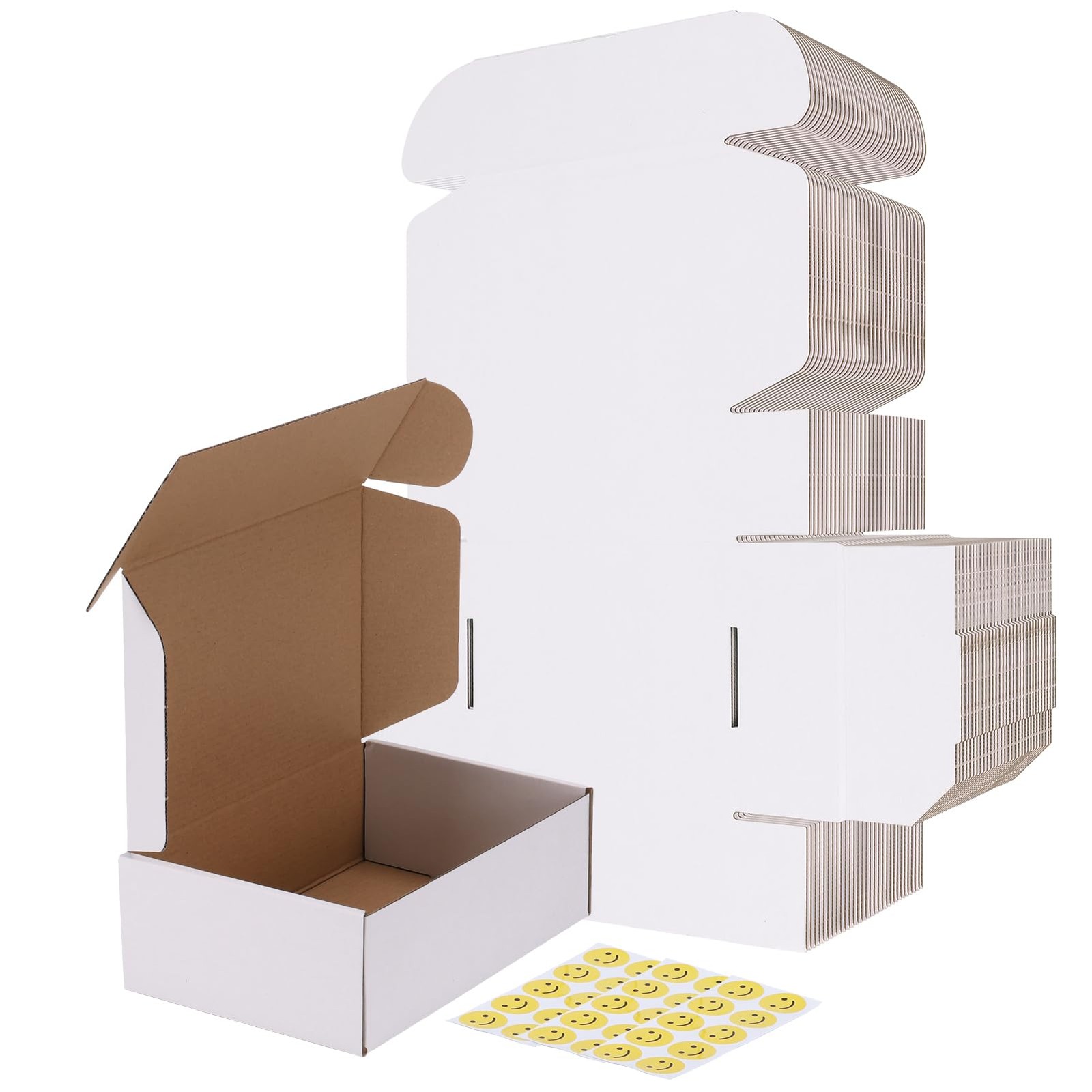 9x6x3 Shipping Boxes Set of 30, White Corrugated Cardboard Mailer Box for Pac…