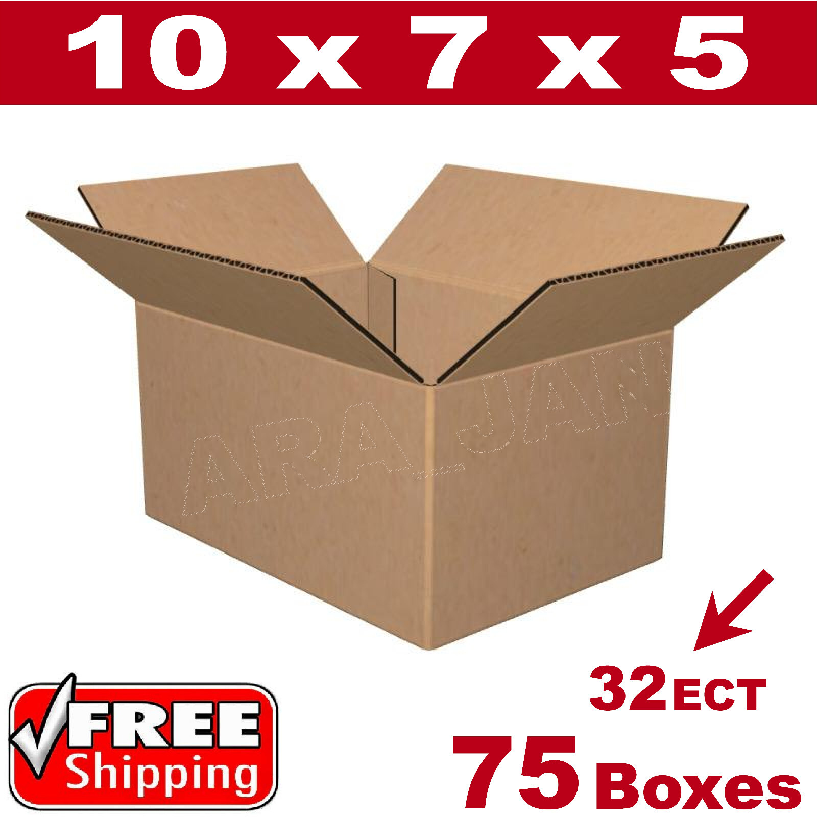 75 – 10x7x5 Cardboard Boxes Mailing Packing Shipping Box 32ECT Corrugated Carton