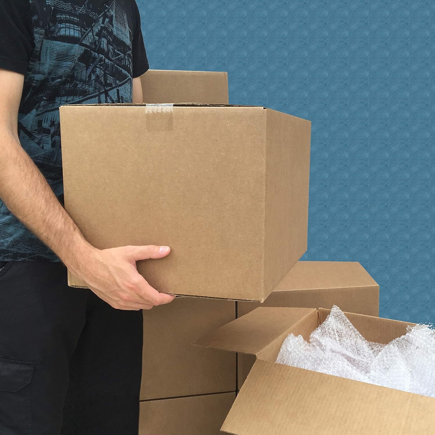 10-Pack Medium Cardboard Boxes for Packing & Moving, 18″x14″x12″ – Versatile Use