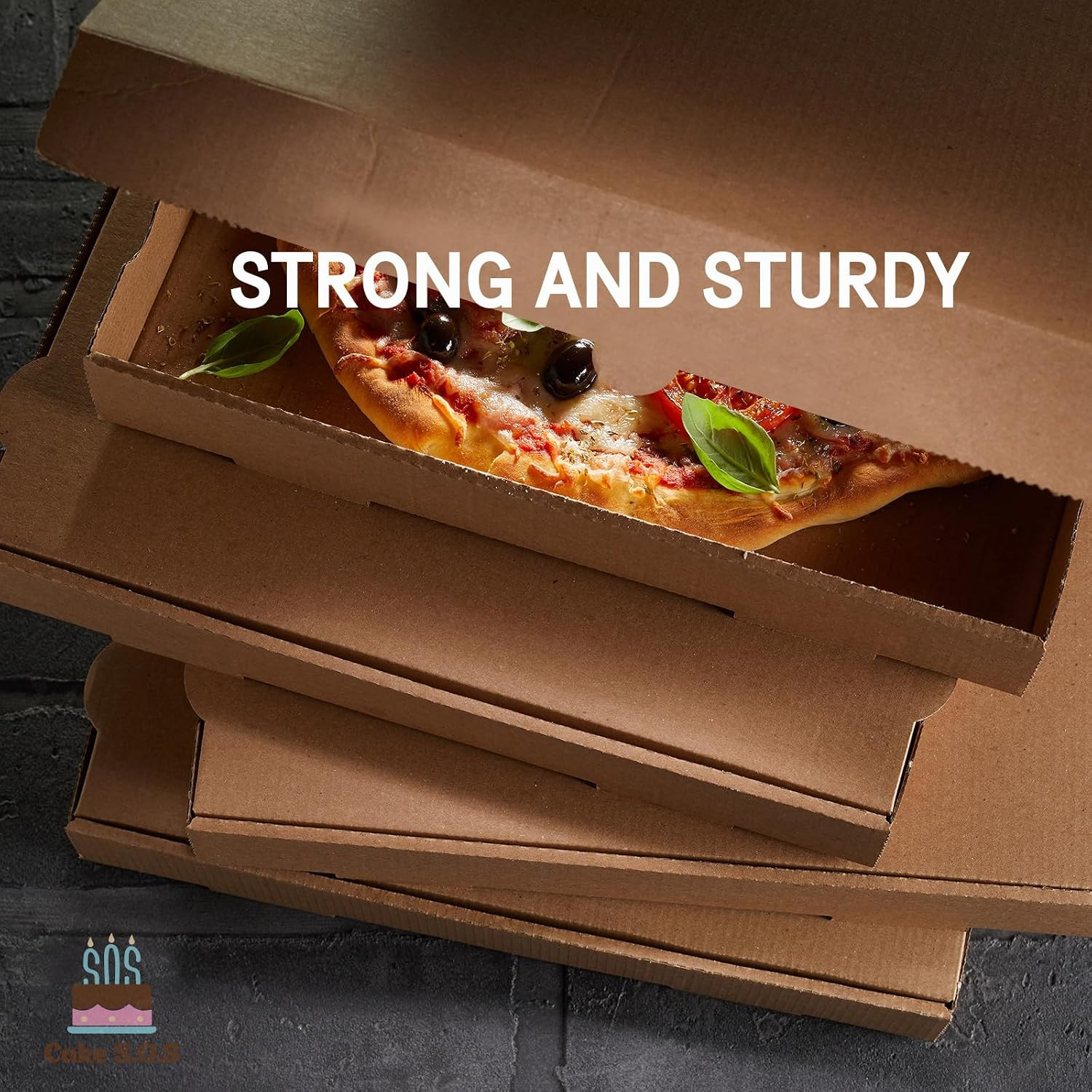 10″ X 10″ X 1.75″ Kraft Corrugated Cardboard Pizza Boxes (Pack of 12)