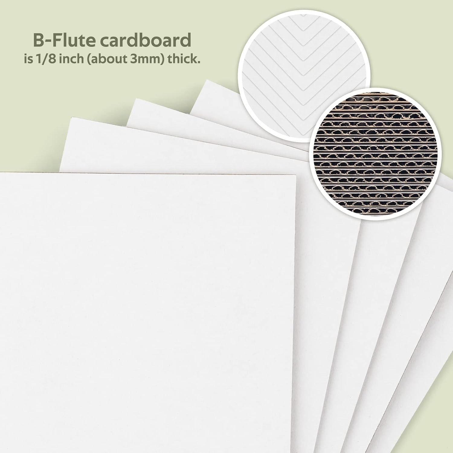 50 Pack 5×7 Corrugated Cardboard Sheets, 1/8″ Thick | One-side White, Flat In…