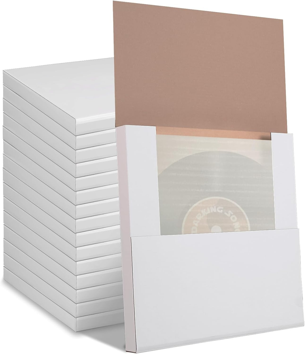 15 Sets Vinyl Record Mailers, 12.5″ X 12.5″ X 1″ LP Shipping Mailer Boxes, White