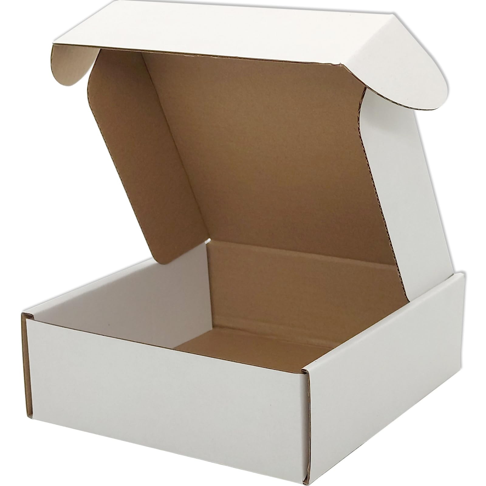 50 Pack 6x6x2 Inch Small Shipping Boxes White Mailer Corrugated Cardboard