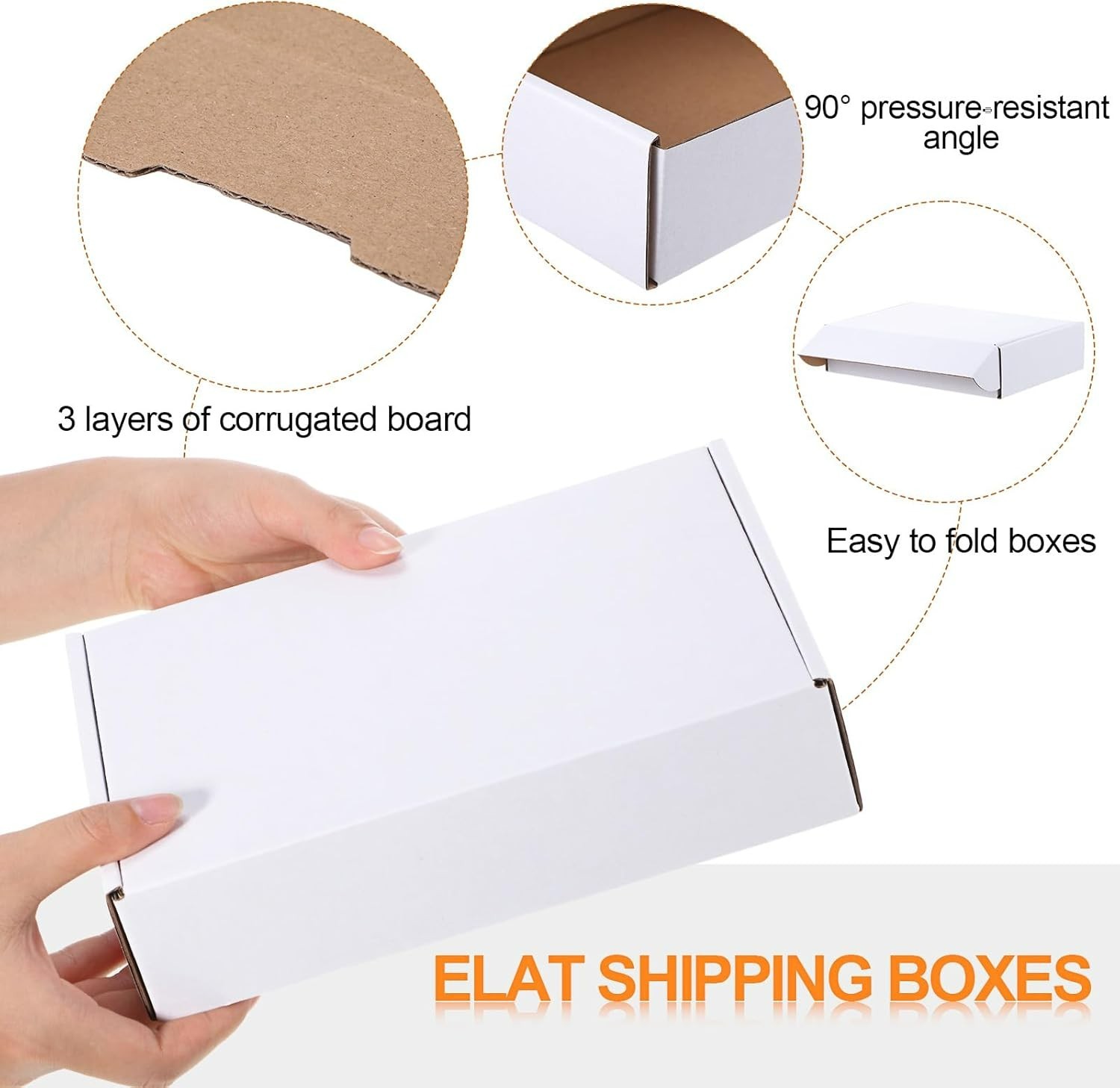 13x10x2 Shipping Boxes Set of 100, White Small Corrugated Cardboard, Mailer Box