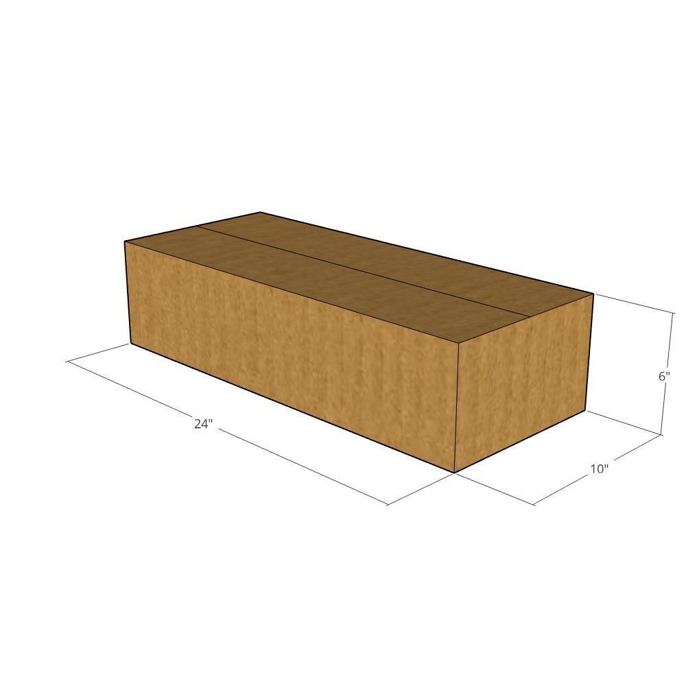 24x10x6 Flat Corrugated Shipping Boxes 32 ECT Single-Wall, 20/Pack