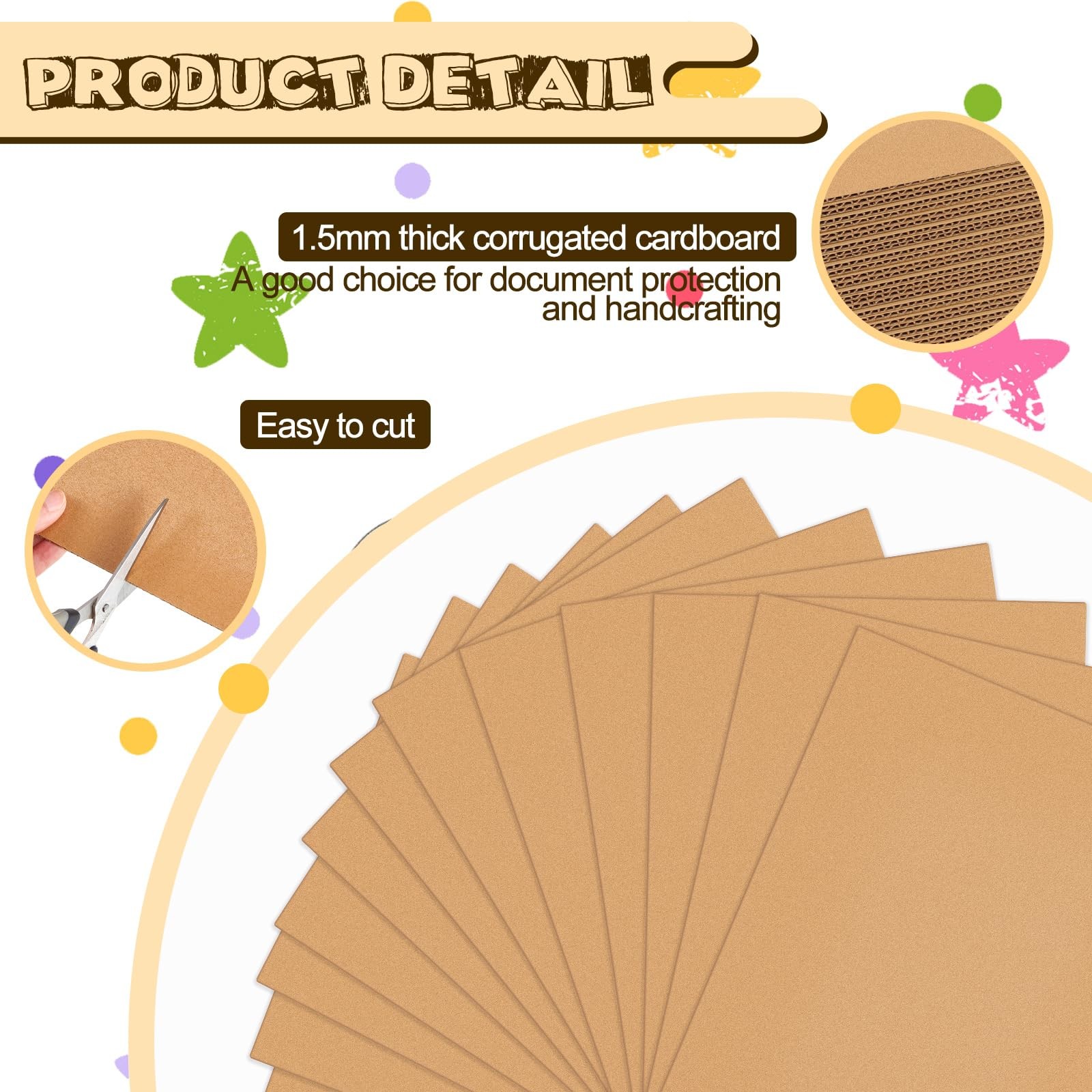 Corrugated Cardboard Sheets 110 Pack Brown 12×12 Inch Flat Packaging Insert