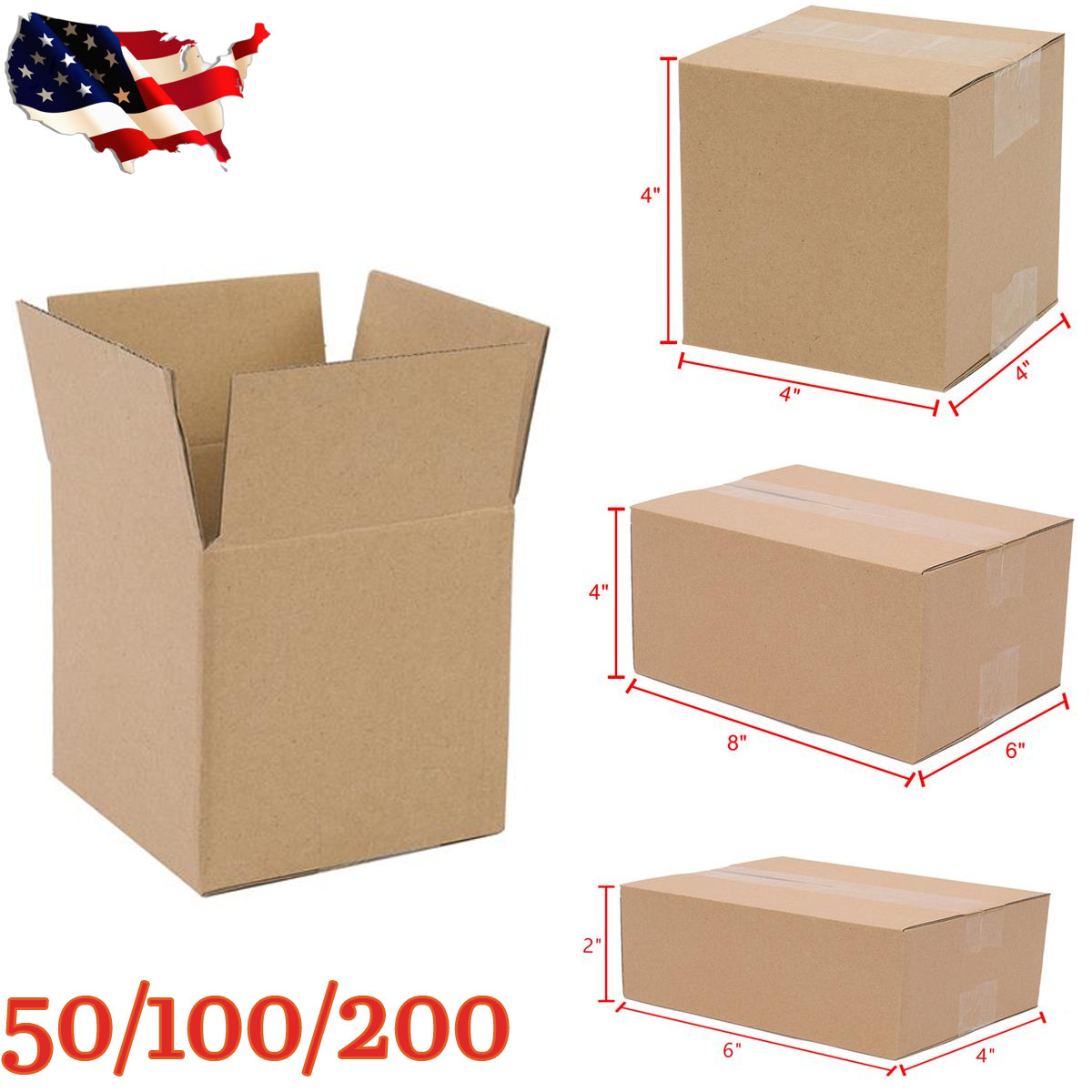 8″x6″x4″ Cardboard Paper Boxes Mailing Packing Shipping Box Corrugated Carton US