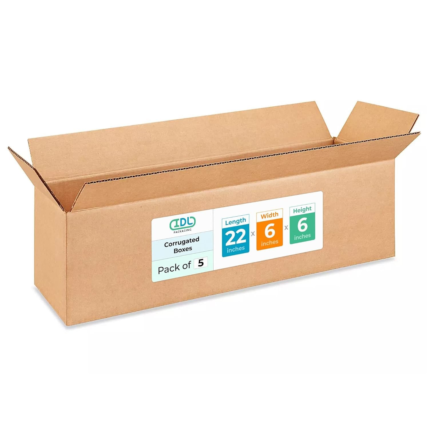 Long Moving & Shipping Boxes 22 x 6 x 6 inches (5-Pack) – Extra Strength 200 …