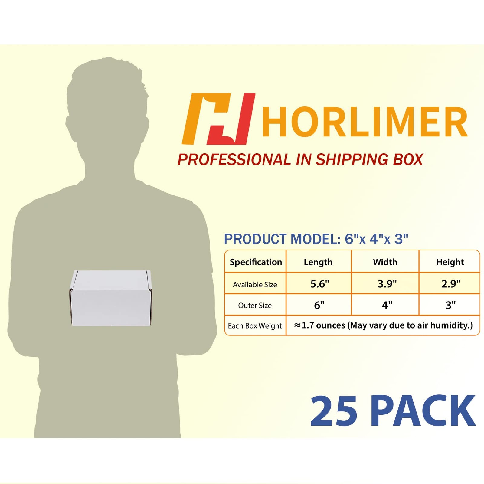 6x4x3 inches Boxes Set of 25, White Corrugated Cardboard Literature Mailer