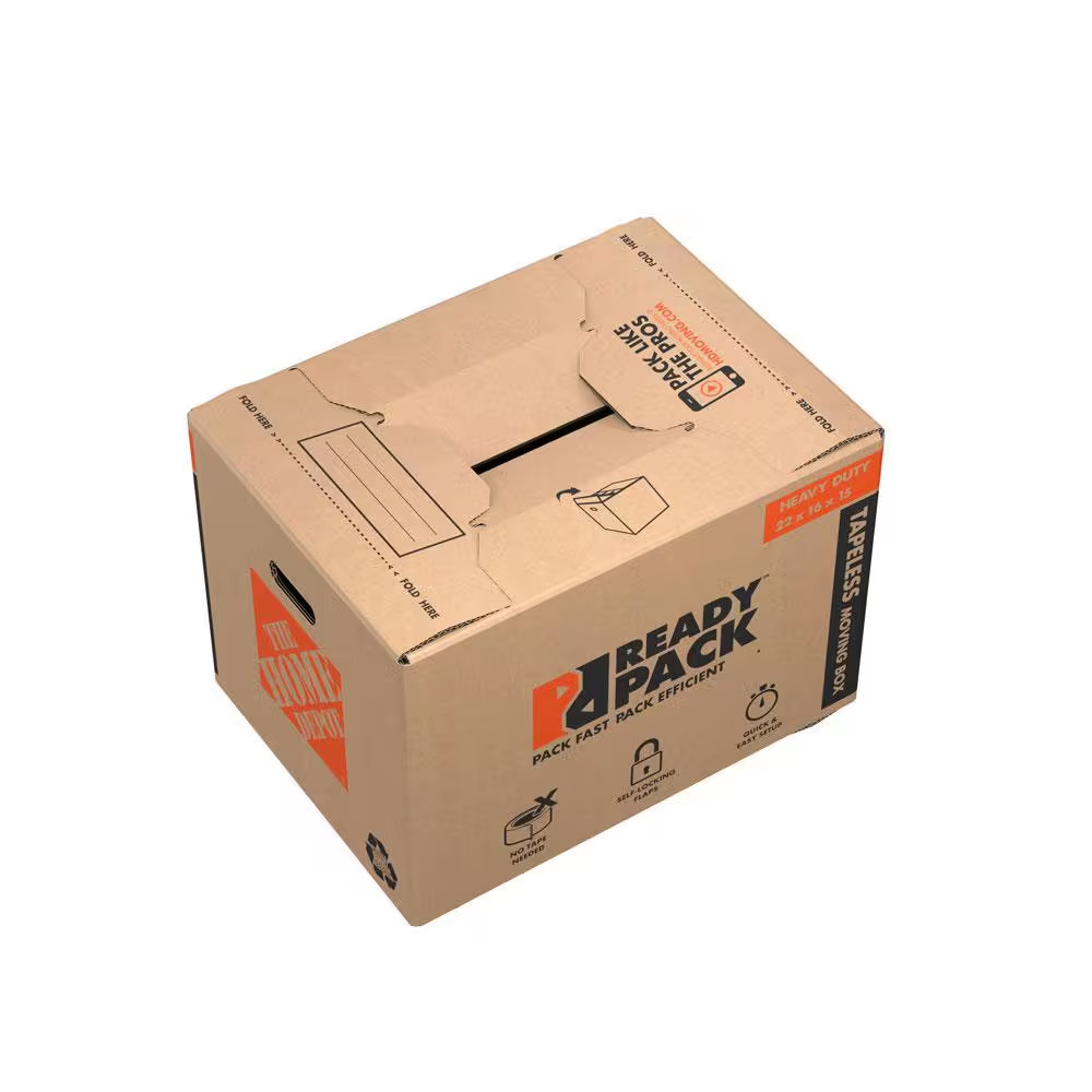 Medium Heavy Duty Ready Pack Moving, Shipping, Packing Box with Handles (25 Pack