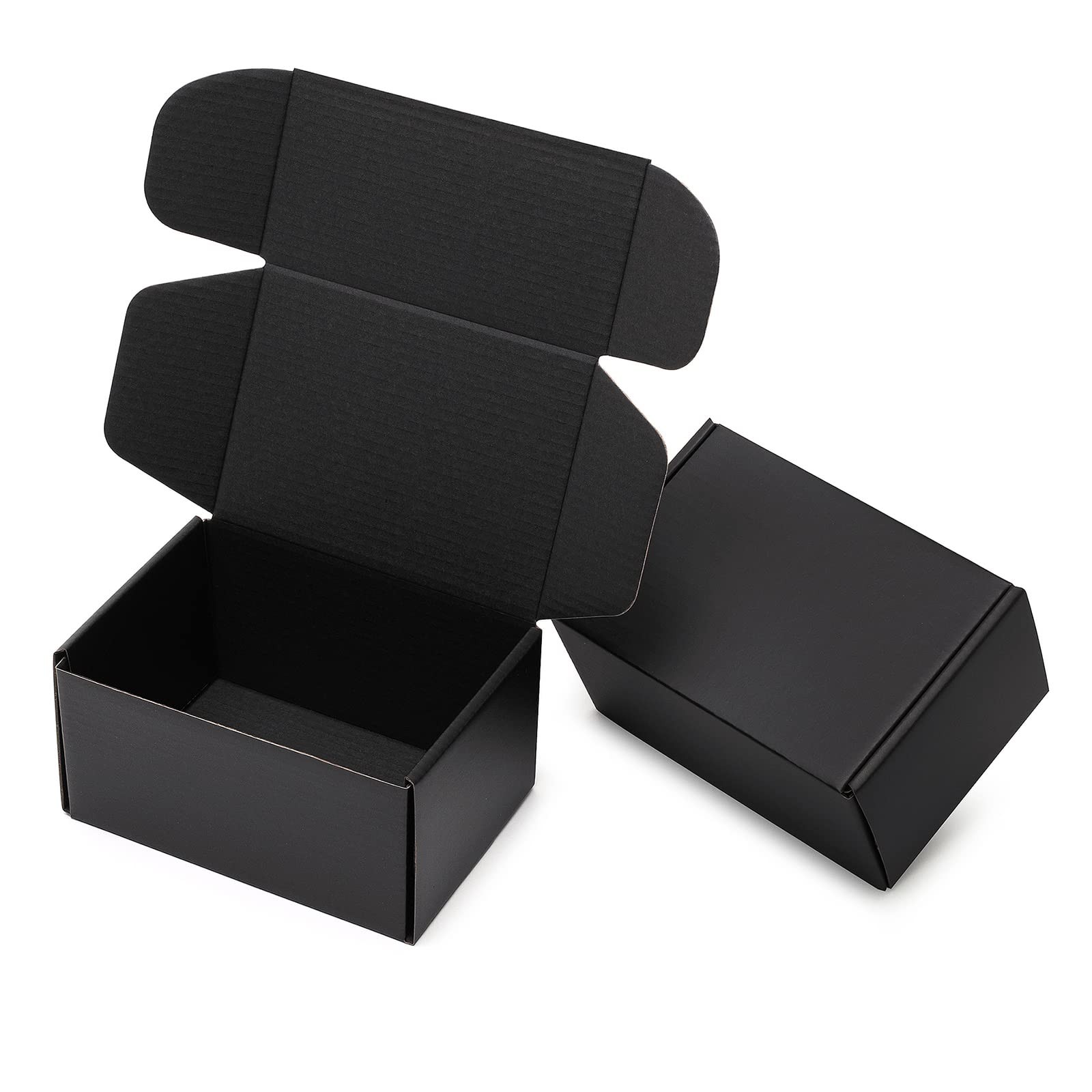 24 Small Shipping Boxes 6x4x3 Corrugated Cardboard Mailer Packaging Boxes Black