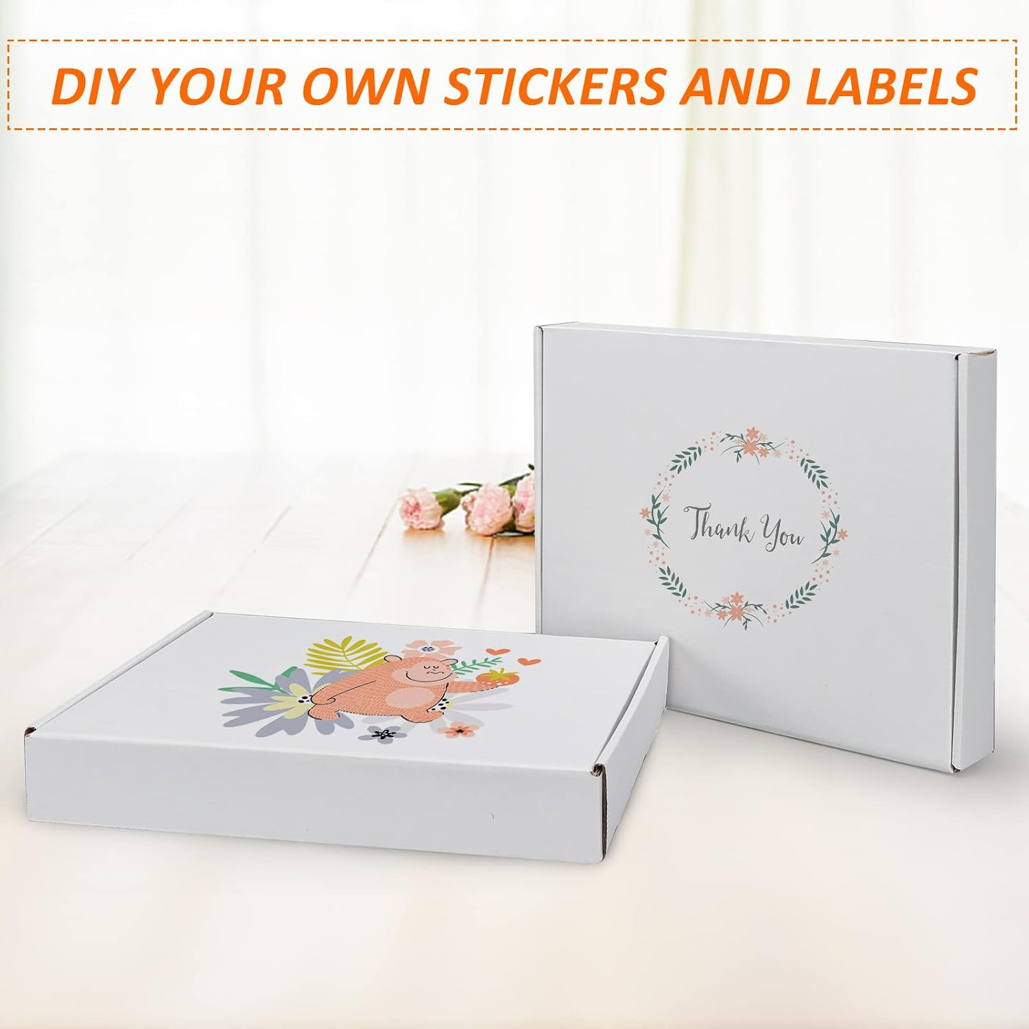 13X10X2 Inches Shipping Boxes Set of 25, White Corrugated Cardboard Box Literatu