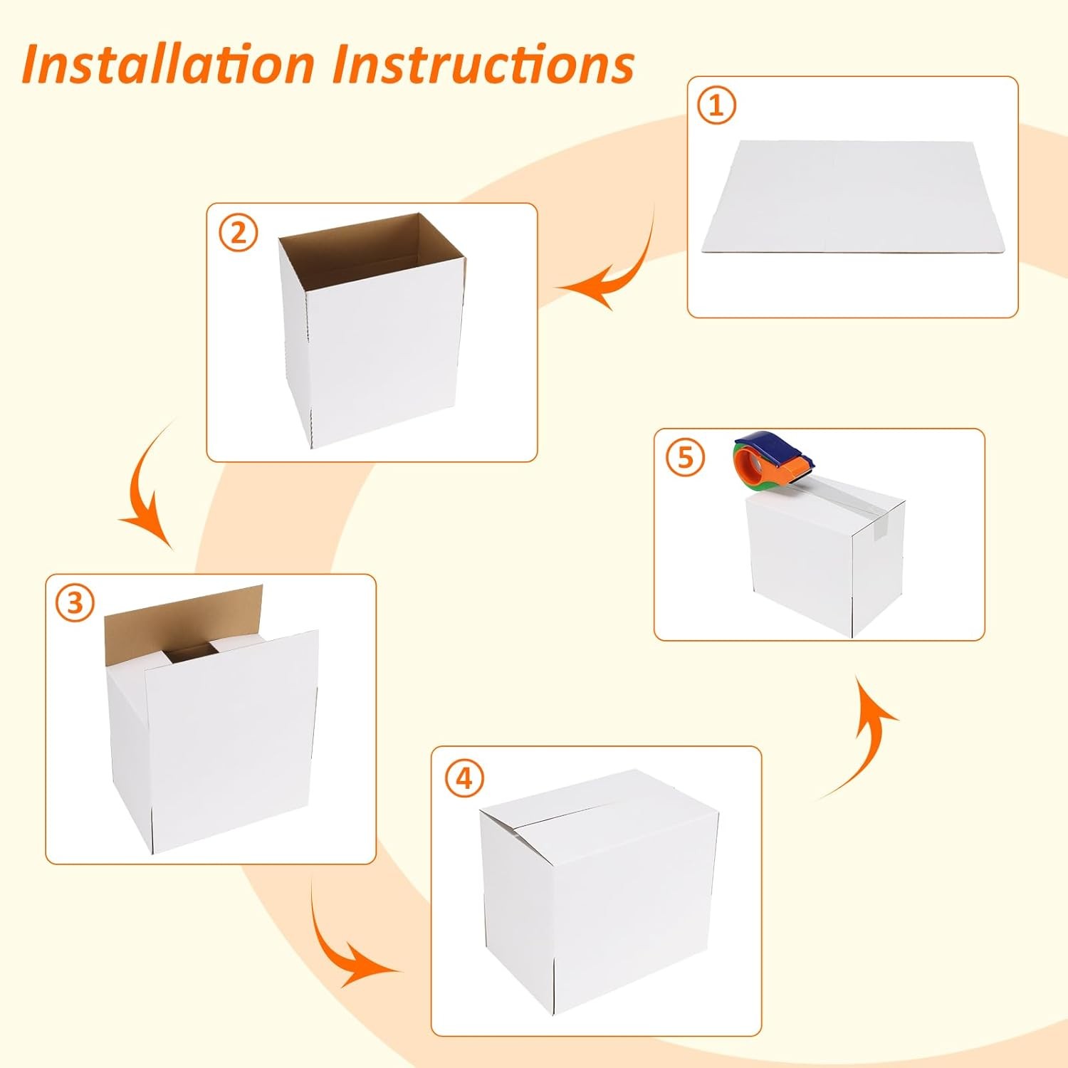 10x7x5 Shipping Boxes Set of 30, White Corrugated Cardboard Mailer Box for Packi