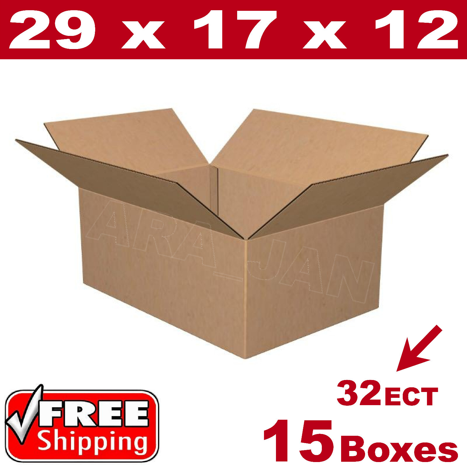15 – 29x17x12 Cardboard Boxes Mailing Packing Shipping Box Corrugated Carton