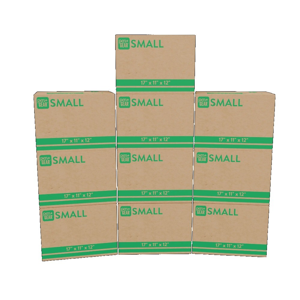 (10 pack) Pen+Gear Small Moving Boxes, 17 in. L x 11 in. W x 12 in. H, Kraft