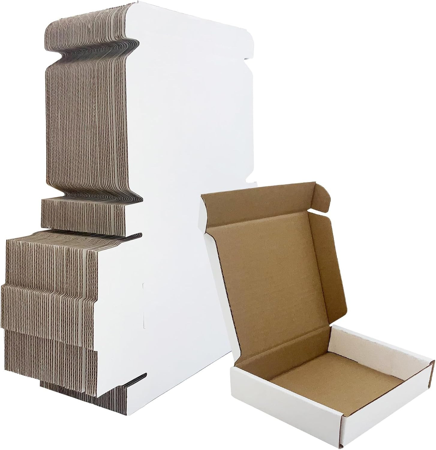 5X4X1 Inch Small White Shipping Boxes 50 Pack, Corrugated Cardboard Mailer