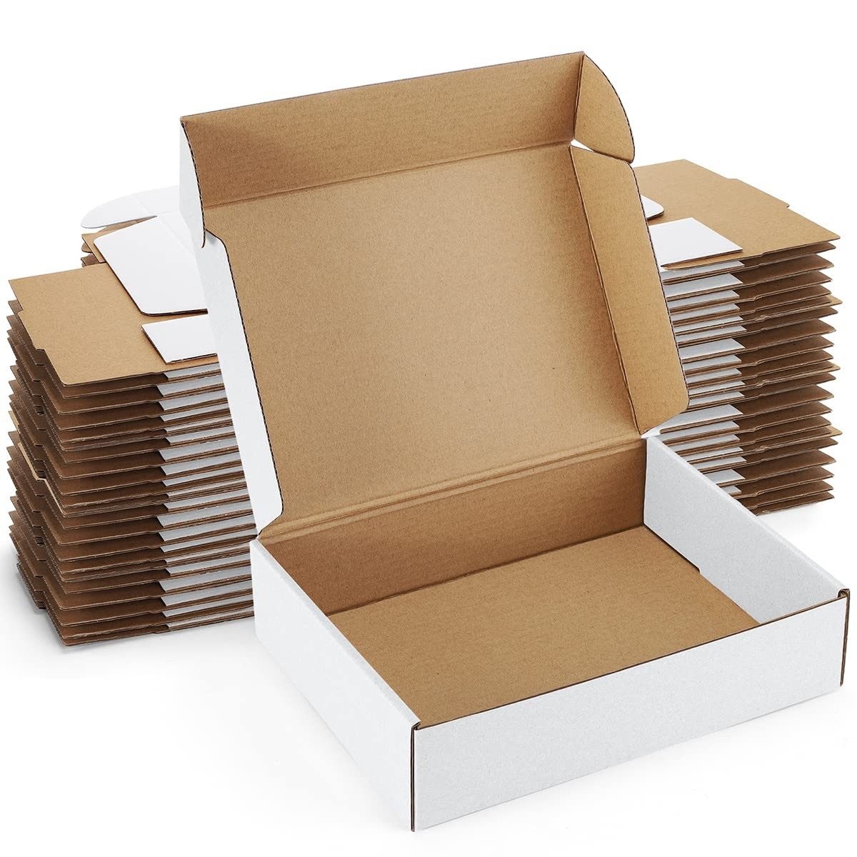25 PCS 9x6x2 Inch White Shipping Boxes Cardboard Corrugated Mailing Case