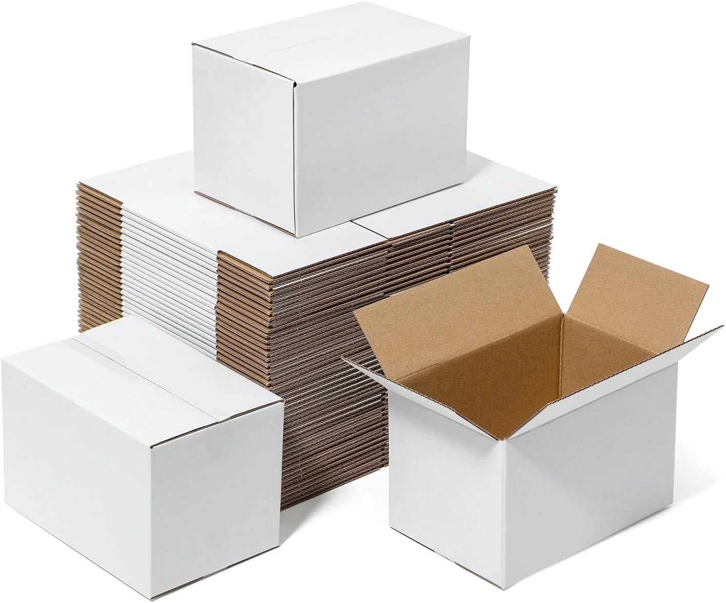 Mefleet 6x4x4″ Small Shipping Boxes 100 Pack Corrugated Cardboard Box White | Bu