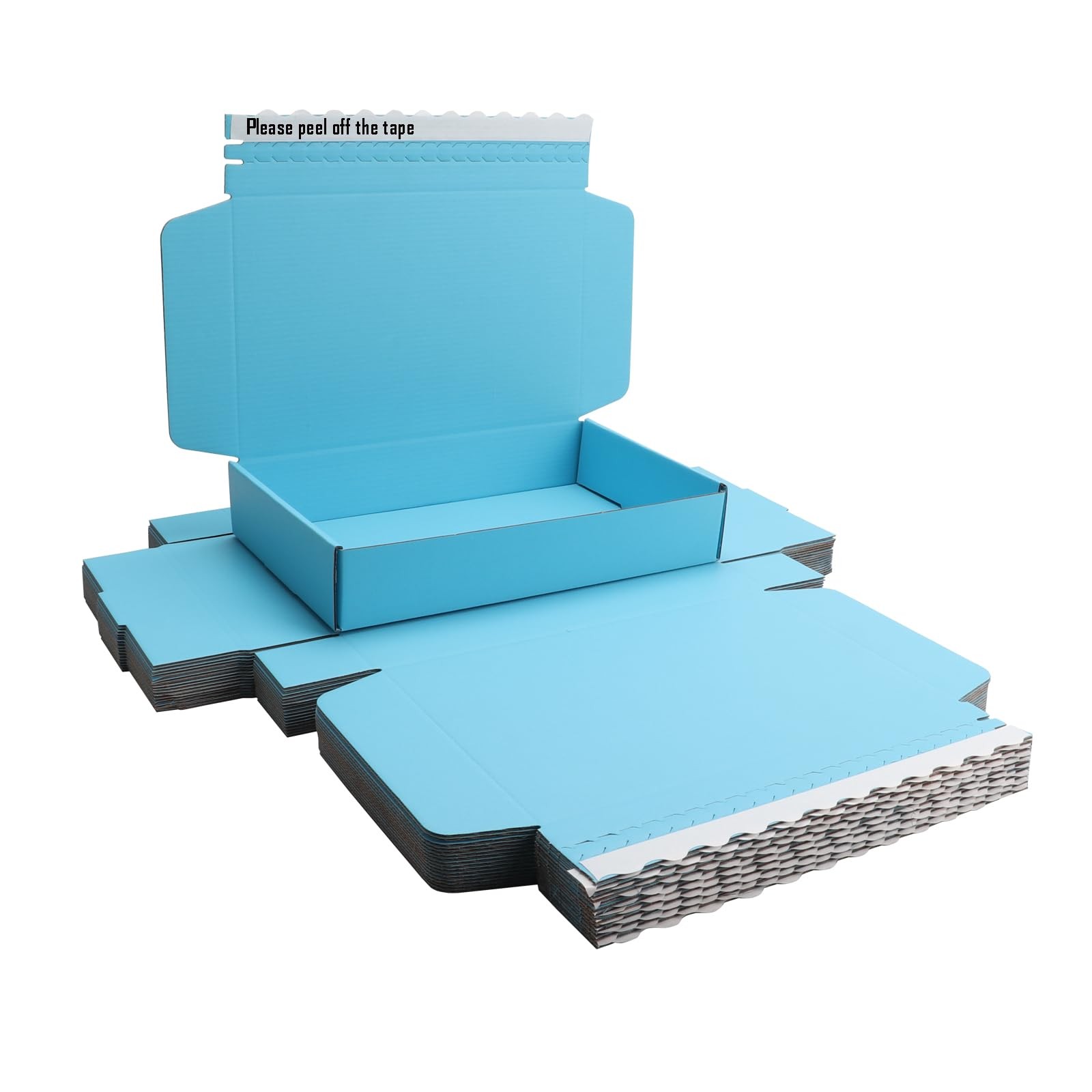 Blue Hard Corrugated Cardboard Gift Shipping Packaging Box 10.5×6.3×2 Inch