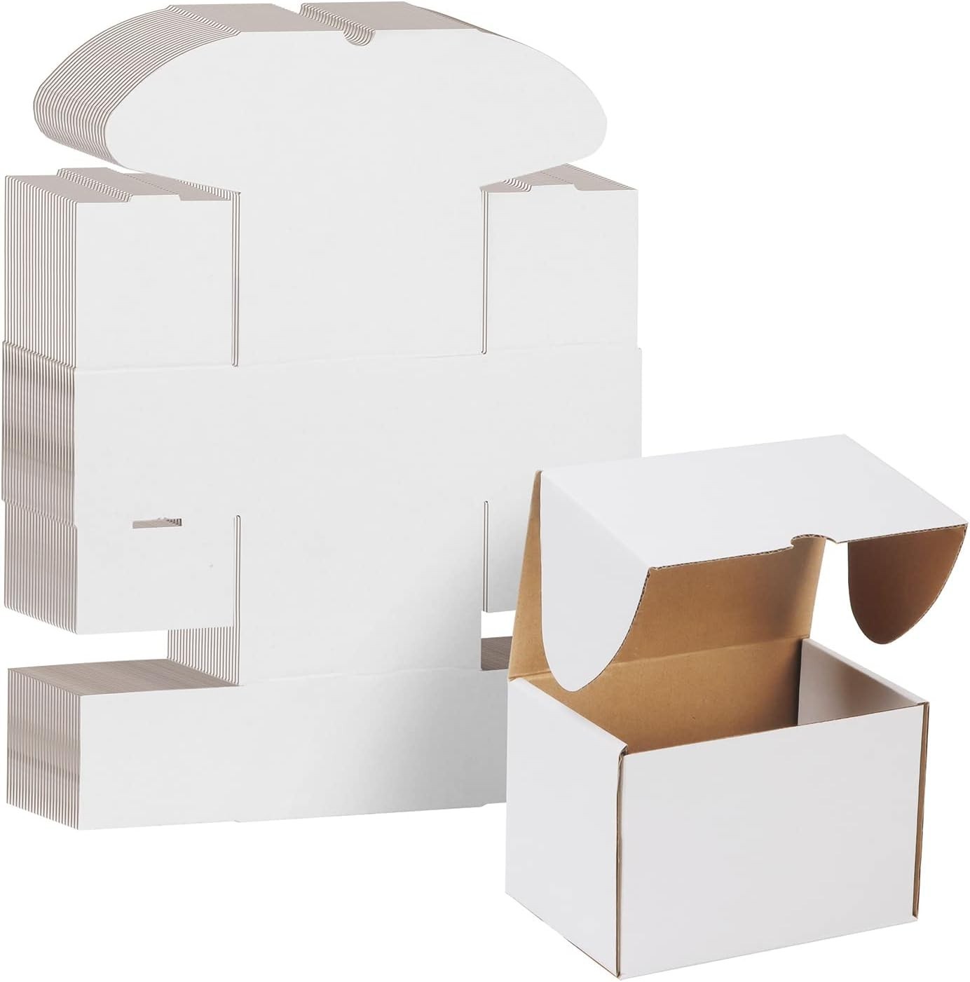 Effortless 25 Pack of 6x4x4 White Shipping Boxes – Perfect for Small Businesses