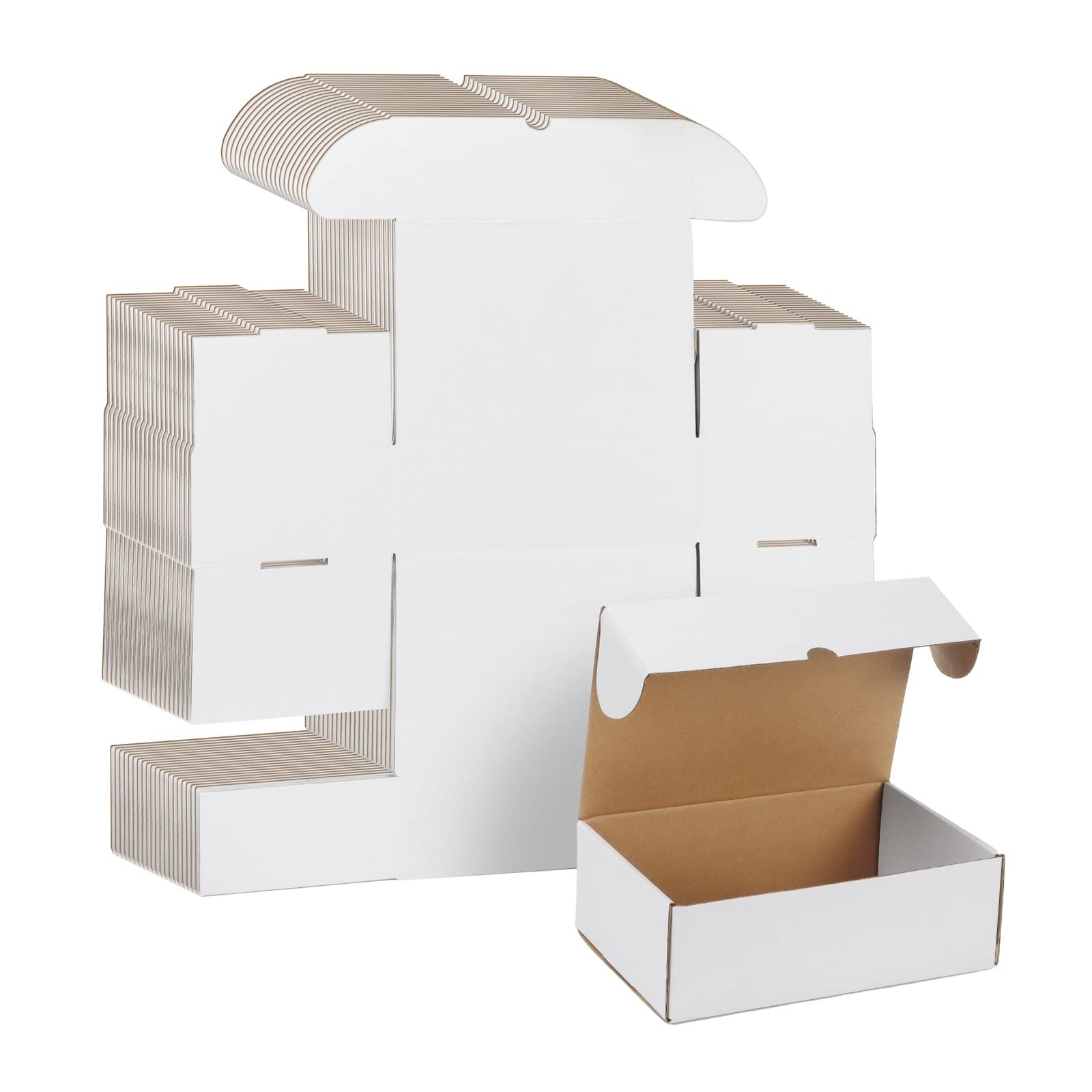 9x6x3 White Shipping Boxes 25 Pack for Small Business, Small Corrugated Cardb…