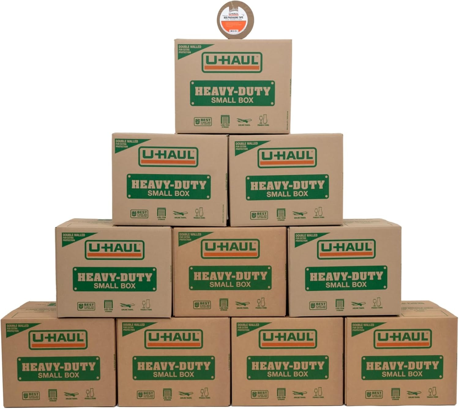 10 Heavy Duty Shipping Storage Boxes 16-3/8×12-5/8×12-5/8 Inch U-Haul Kit